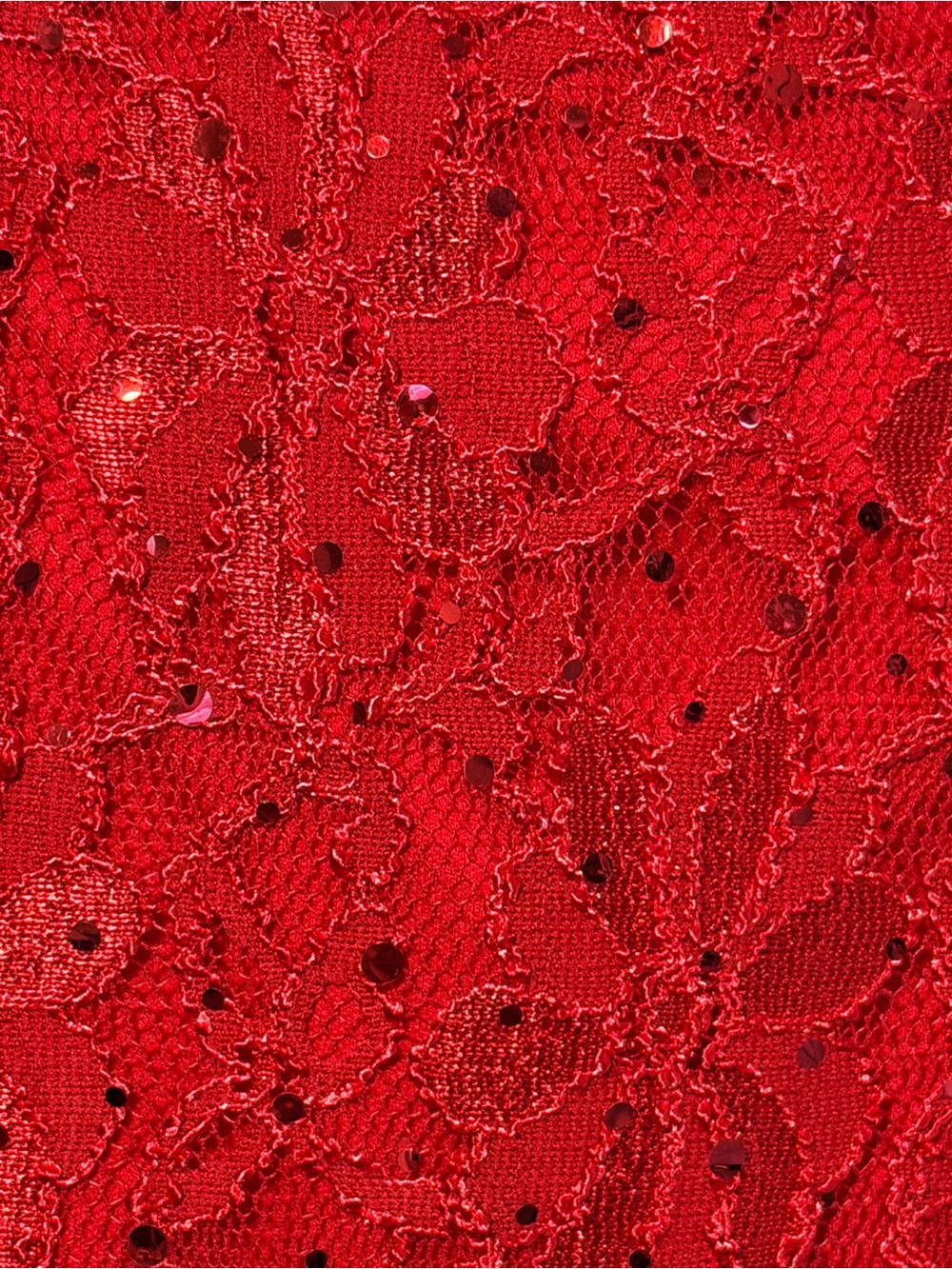 Connected Red Lace Formal Evening Gown Maxi Dress Slit V-Wire Size 10 - Picture 9 of 11
